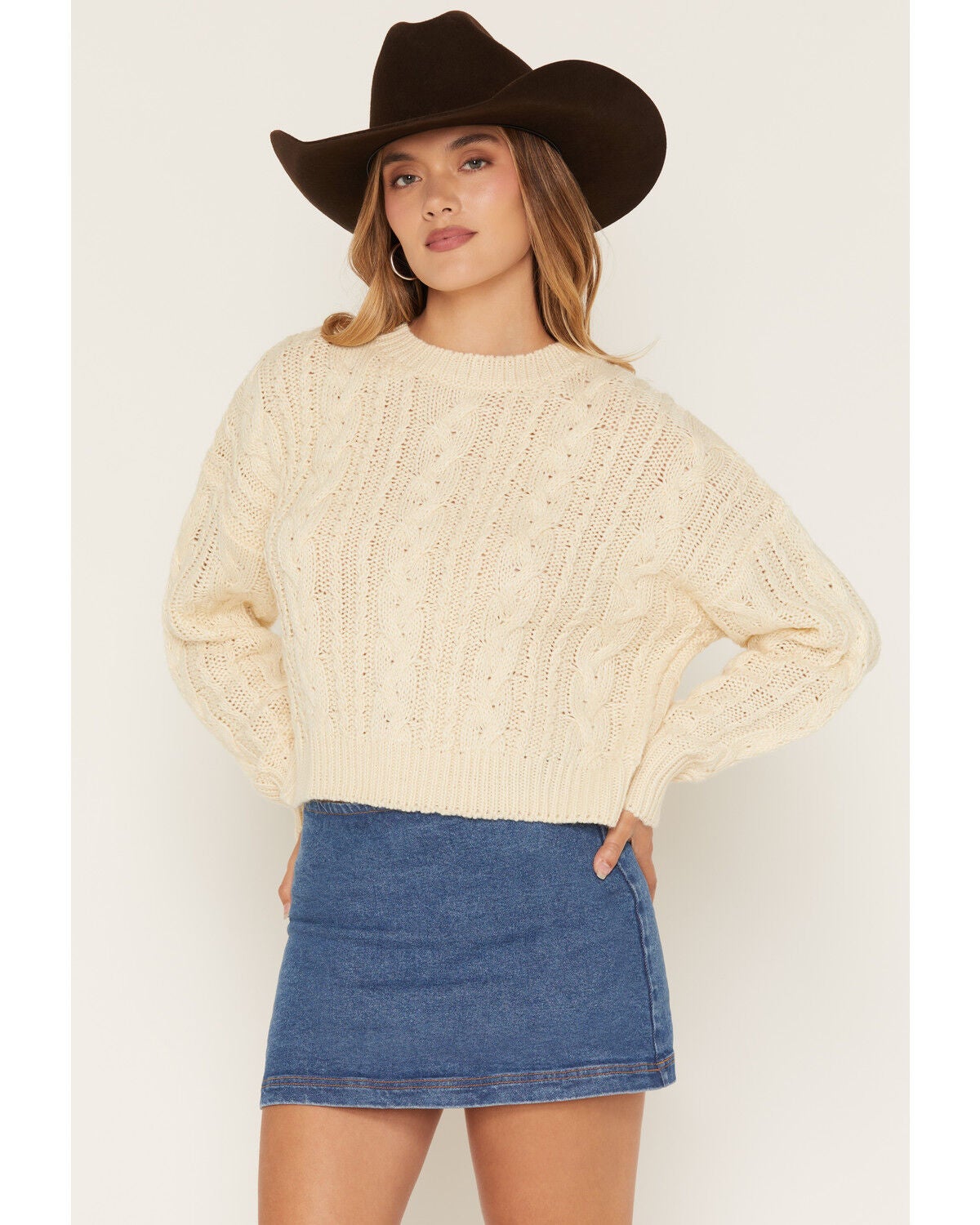 Image #1 - Cleo + Wolf Women's Lace-Up Sweater, Ivory, hi-res