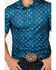 Panhandle Men's Paisley Print Short Sleeve Polo Shirt , Teal, hi-res