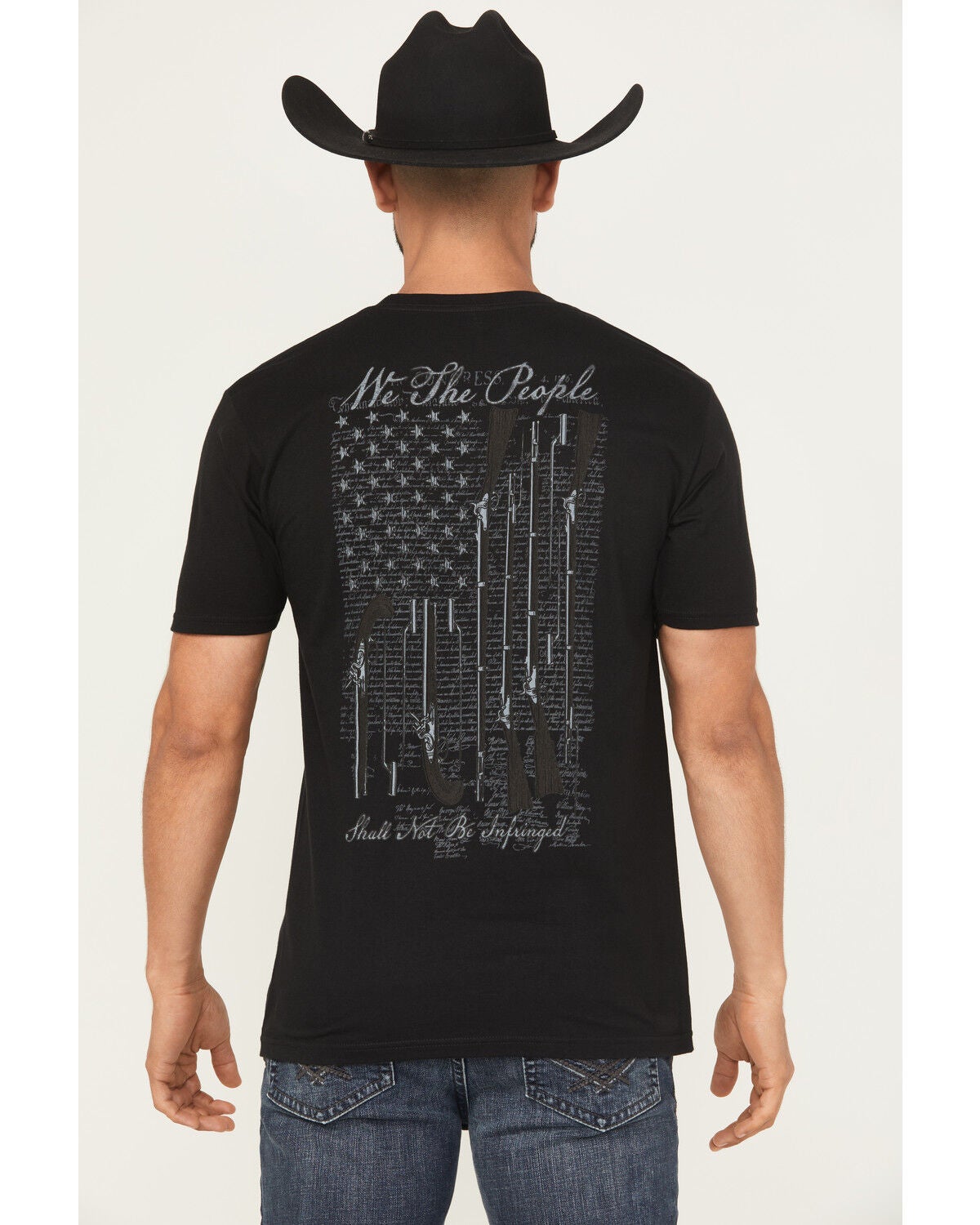 Howitzer Men's Musket Flag Short Sleeve Graphic T-Shirt, Black, hi-res