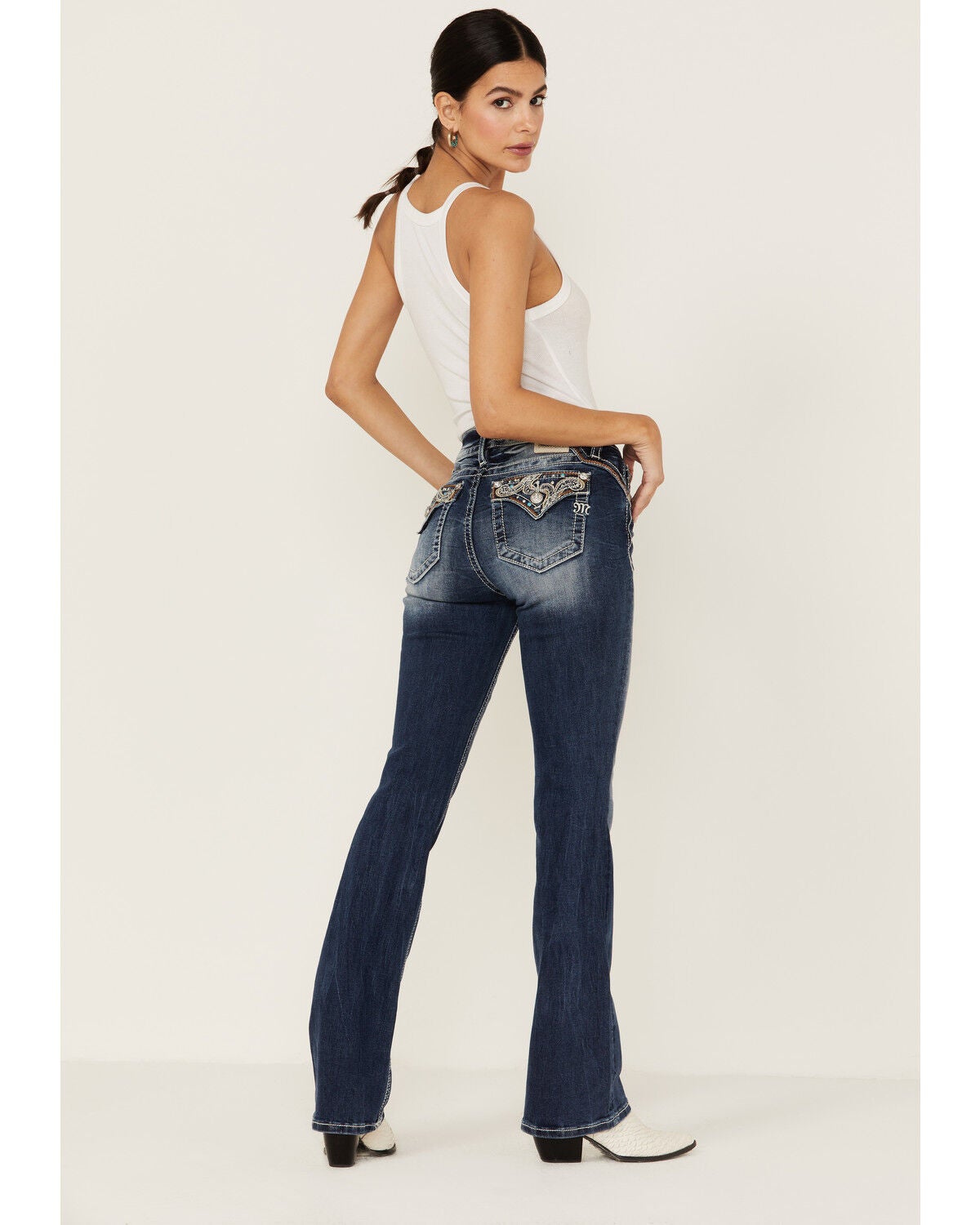 Miss Me Women's Mid Rise Western 