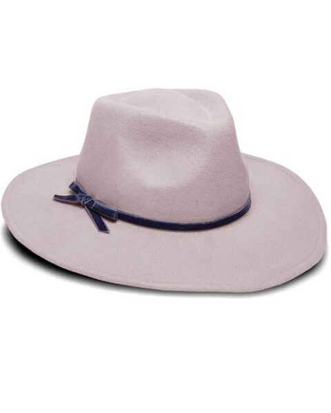Nikki Beach Women's Riley Wool Felt Western Fedora Hat, Blue, hi-res