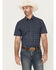 Image #1 - Gibson Trading Co Men's Ritual Striped Short Sleeve Snap Stretch Western Shirt, Navy, hi-res