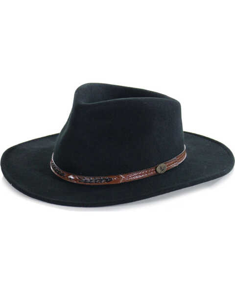 Cody James Men's Durango Crushable Felt Western Fashion Hat, Black, hi-res
