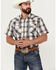 Rodeo Clothing Men's Plaid Print Short Sleeve Snap Western Shirt, Yellow, hi-res