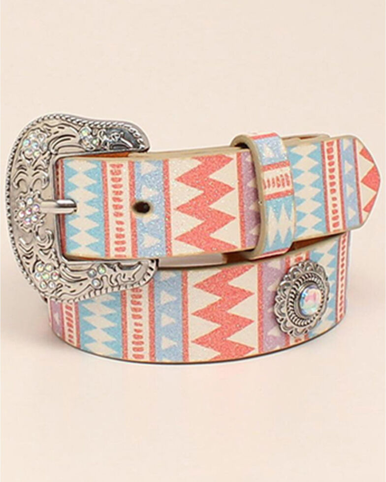 Angel Ranch Girls' Glitter Spindle Router Belt, Multi, hi-res