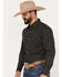 Image #2 - Ely Walker Men's Geo Print Long Sleeve Pearl Snap Western Shirt, Black, hi-res