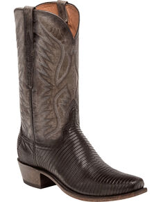 boots lizard western lucchese skin distressed snip toe handmade cowboy miles sheplers mens