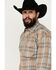 Image #2 - Stetson Men's Plaid Print Fancy Yoke Long Sleeve Pearl Snap Western Shirt, Brown, hi-res