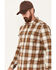 Image #2 - Brothers and Sons Men's Stewert Everyday Plaid Print Button Down Western Flannel Shirt, Dark Brown, hi-res