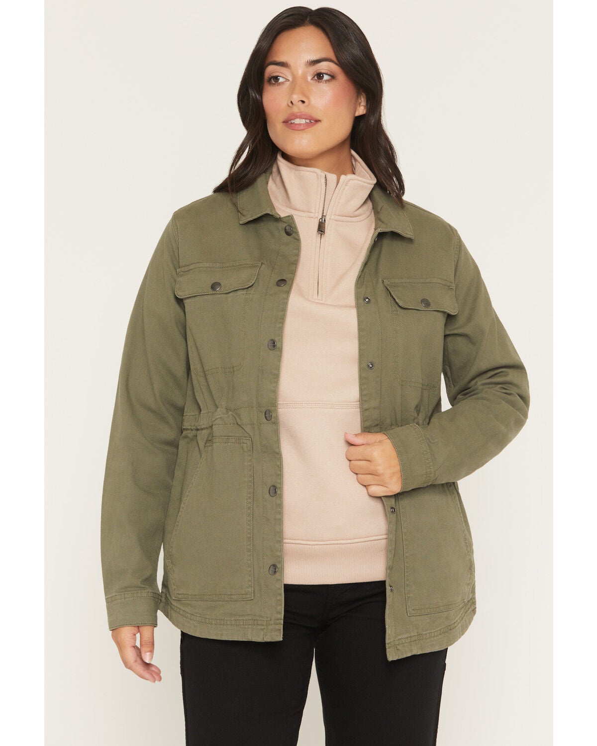 Image #1 - Carhartt Women's TENCEL&trade; Fiber Series Relaxed Fit Canvas Coat, Olive, hi-res