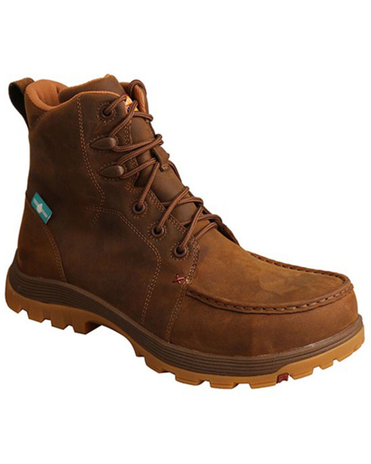 Twisted X Men's Oblique Lace-Up Work Boots - Nano Composite Toe, Brown, hi-res