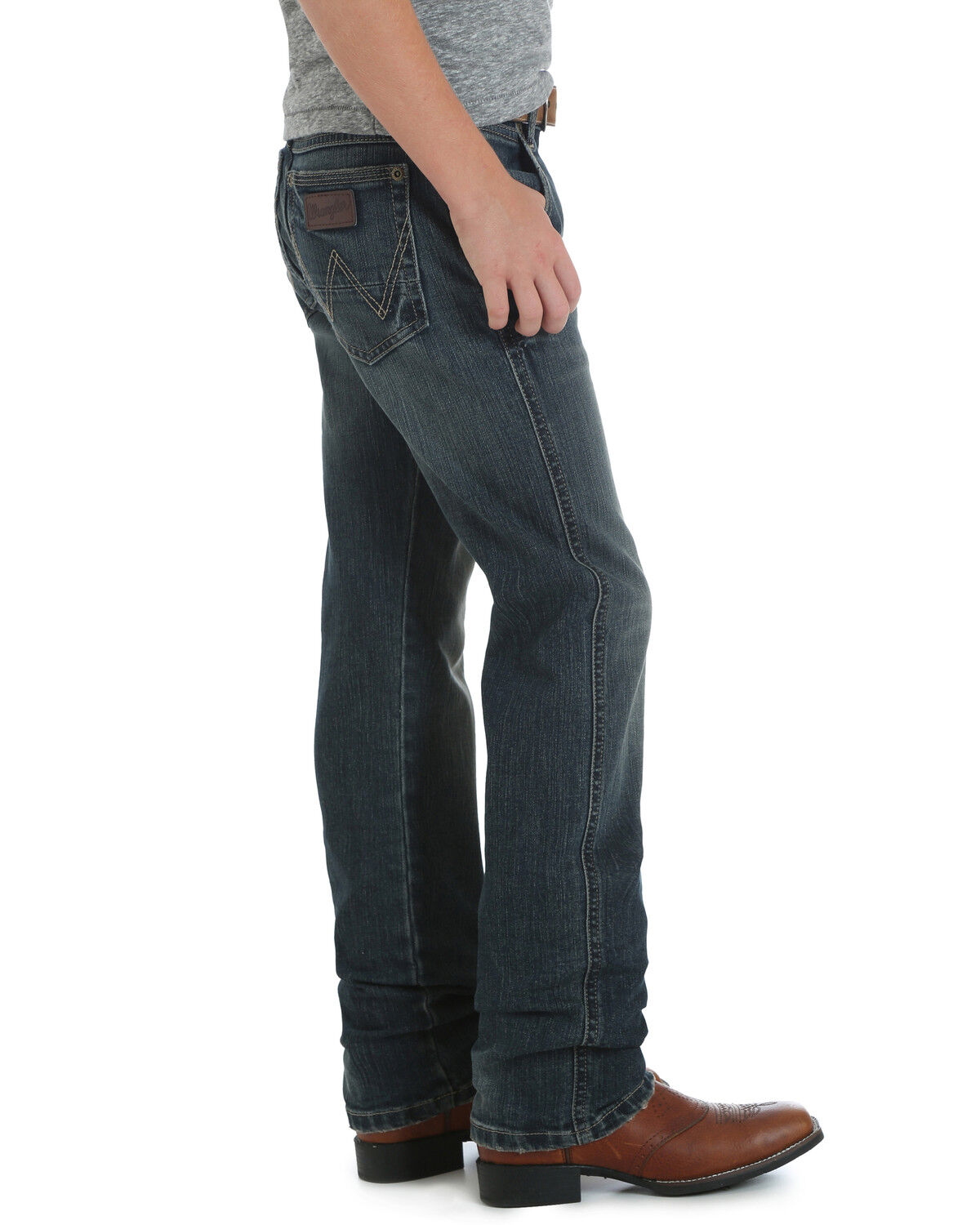 Image #3 - Wrangler Retro Boys' Jerome Slim Straight Jeans, Blue, hi-res
