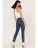 7 For All Mankind Mid Wash Josefina In Formosa Cuffed Skinny Jeans, Blue, hi-res