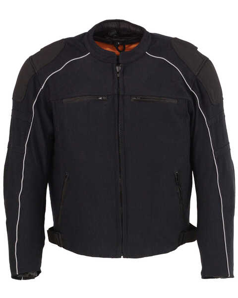 Image #1 - Milwaukee Leather Men's Mesh Racing Jacket with Removable Rain Jacket Liner, Black, hi-res