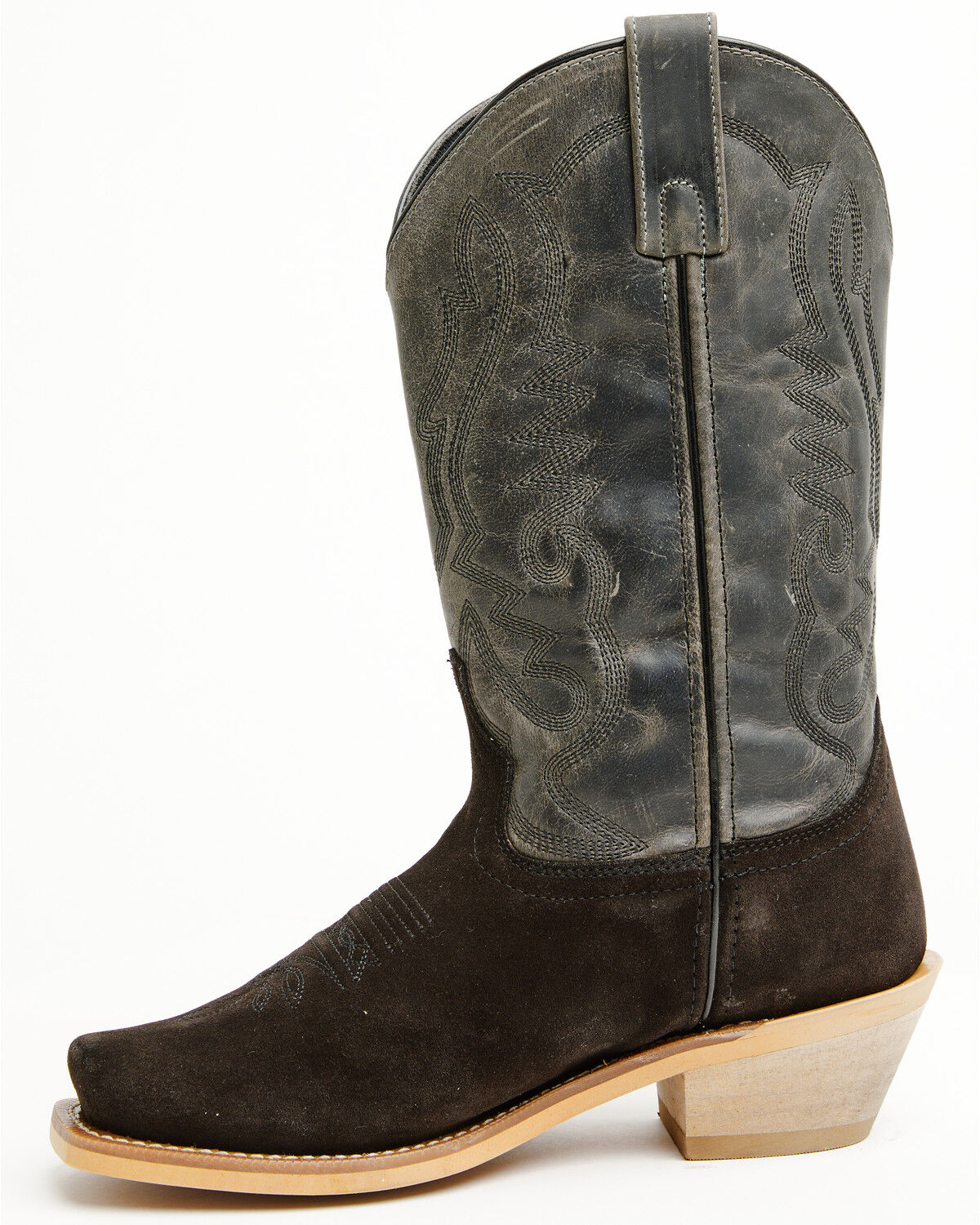 Image #3 - Smoky Mountain Men's Santa Fe Performance Western Boots - Square Toe, Black, hi-res