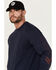 Image #2 - Hawx Men's Long Sleeve Knit Solid Logo Long Sleeve Work T-Shirt - Tall, Navy, hi-res