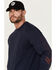 Image #2 - Hawx Men's Long Sleeve Knit Solid Logo Long Sleeve Work T-Shirt - Tall , Navy, hi-res