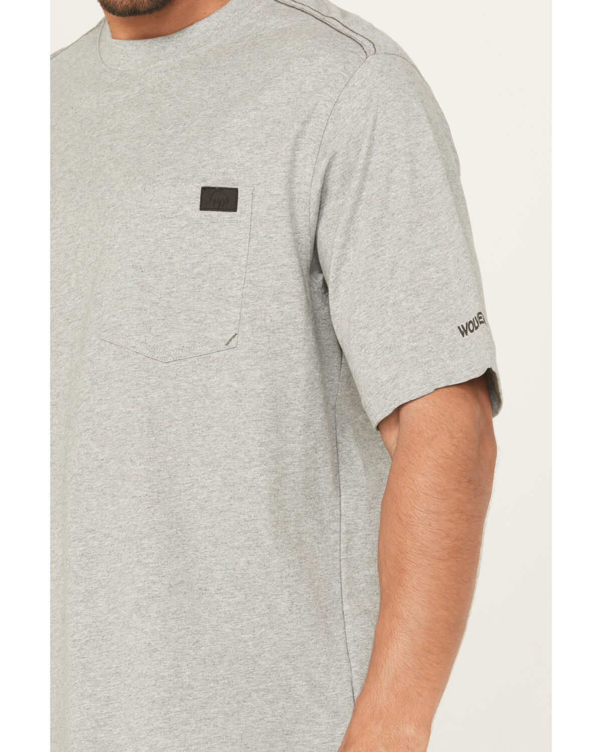 Image #3 - Wolverine Men's Guardian Short Sleeve Work Pocket T-Shirt, Heather Grey, hi-res