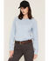 Image #1 - Ariat Women's FR Air Henley Long Sleeve 1/4 Button-Down Work Shirt, Heather Blue, hi-res
