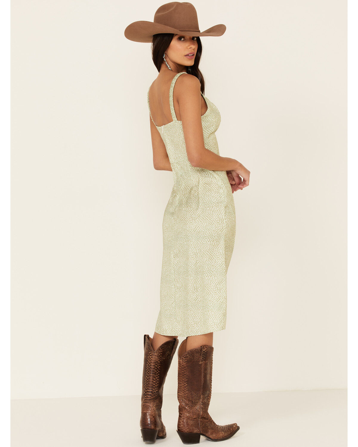 Image #6 - Sadie & Sage Women's Amy Dot Midi Dress, Sage, hi-res