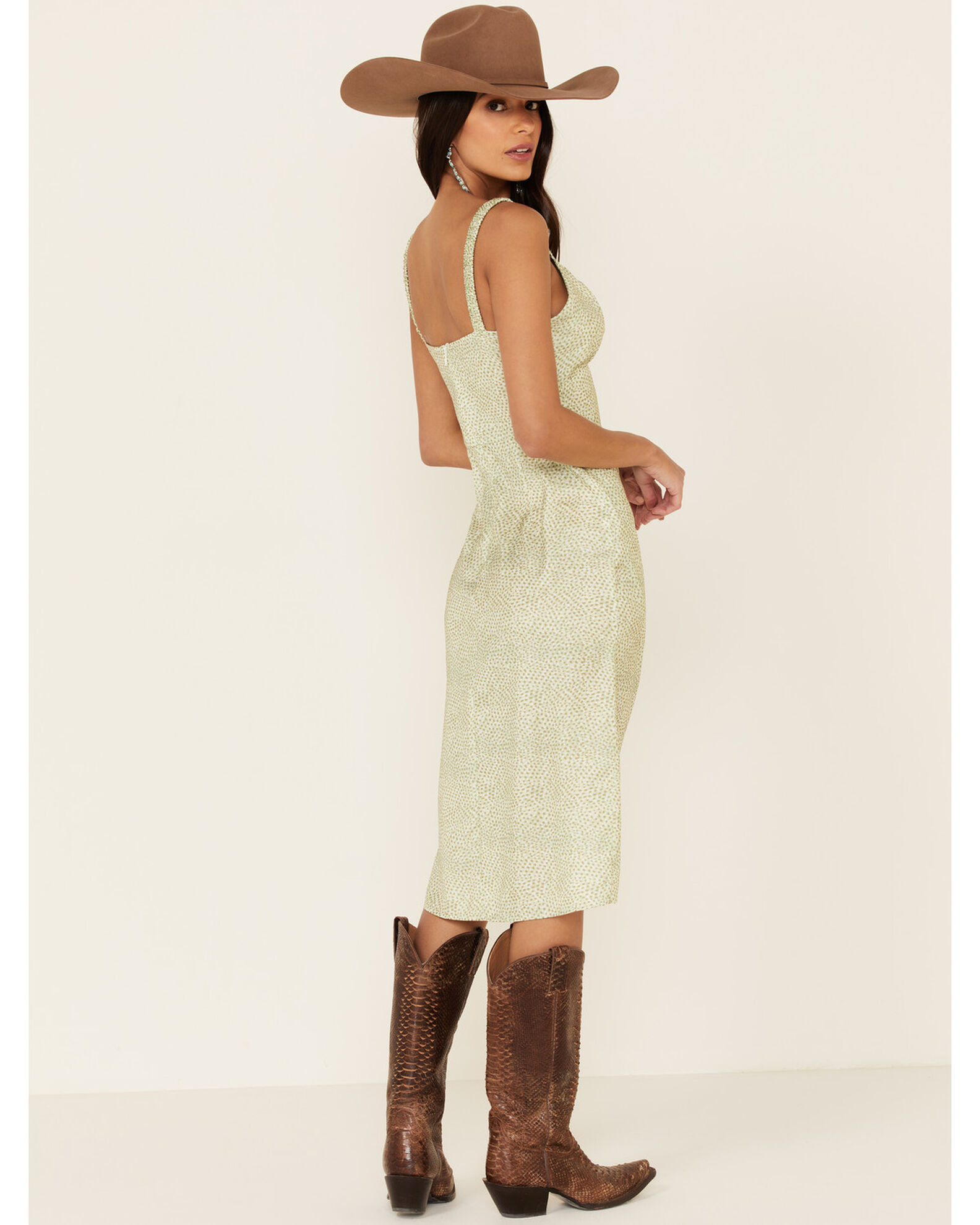 Image #6 - Sadie & Sage Women's Amy Dot Midi Dress, Sage, hi-res
