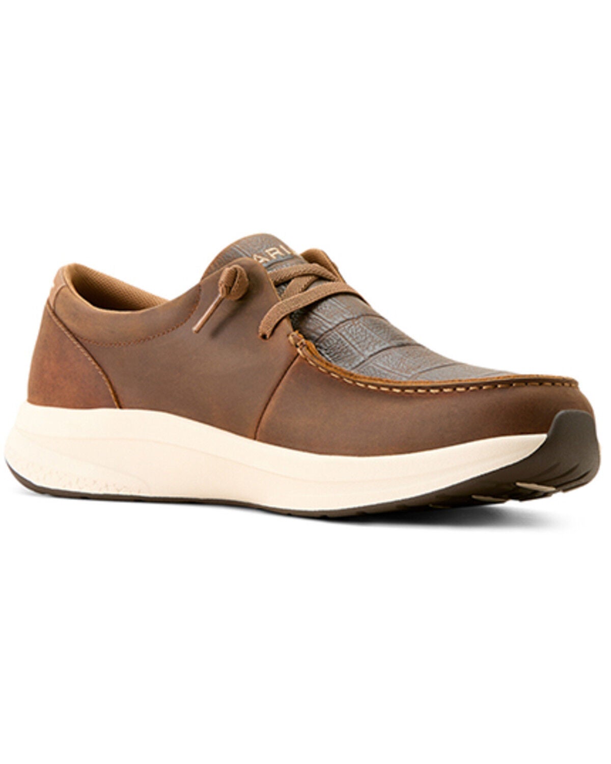 Ariat Men's Buckeye Crocodile Print Casual Shoes - Moc Toe, Brown, hi-res