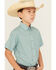 Image #2 - Wrangler Riata Boys' Plaid Print Short Sleeve Button-Down Western Shirt, , hi-res