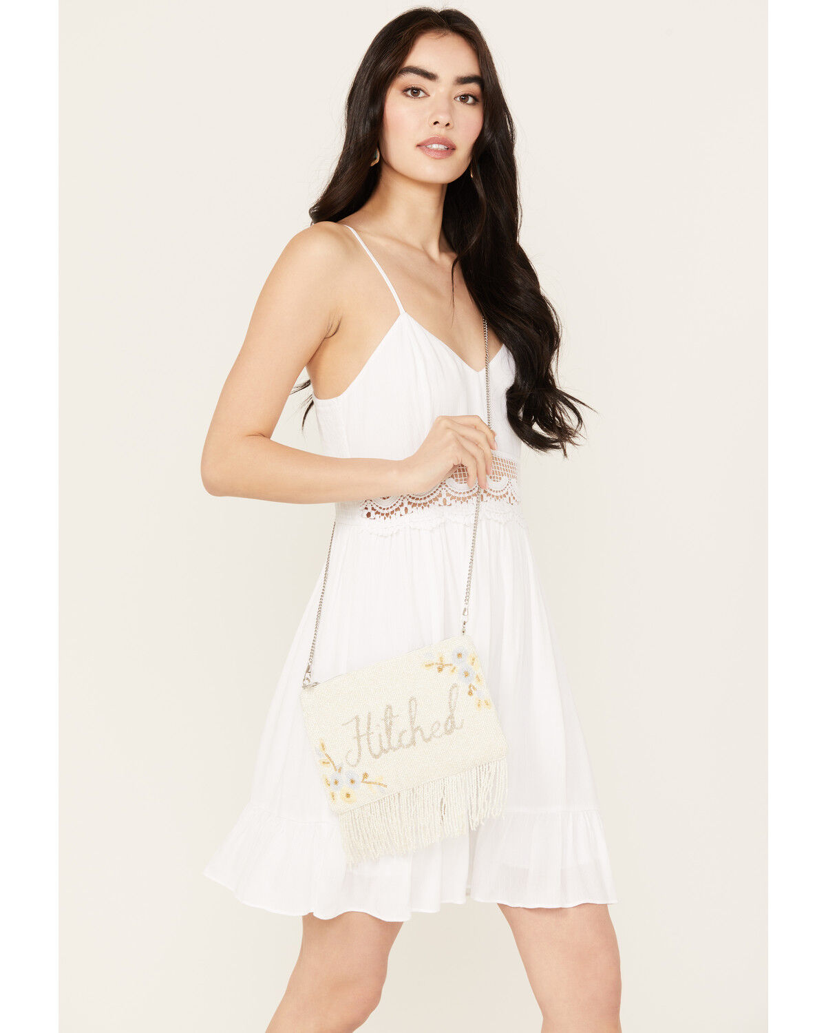 Image #1 - Shyanne Women's Bridal Hitched Crossbody Bag, White, hi-res