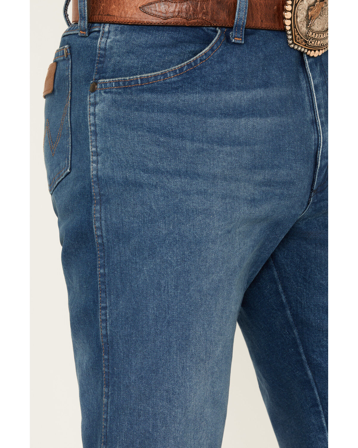Image #2 - Wrangler Vintage Collection Men's Heritage Medium Wash Regular Fit Stretch Denim Jeans, Medium Wash, hi-res