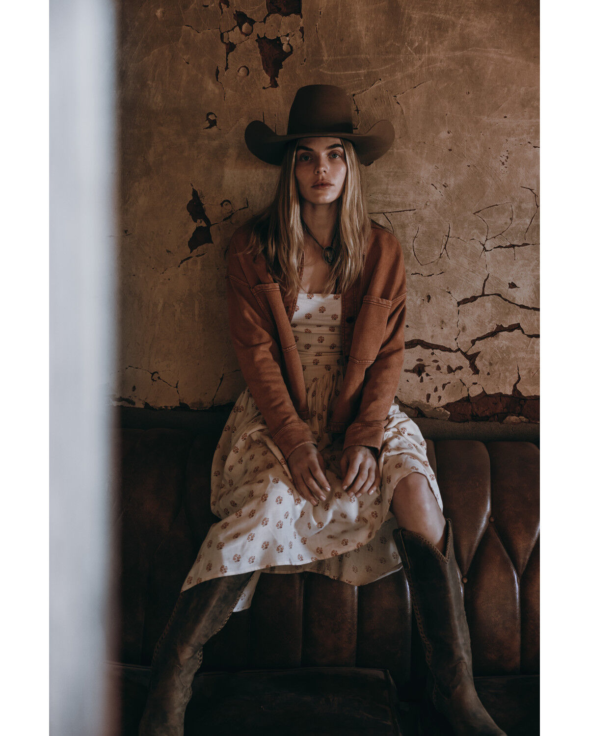 Image #1 - Bila Women's Floral Print Midi Dress, Natural, hi-res
