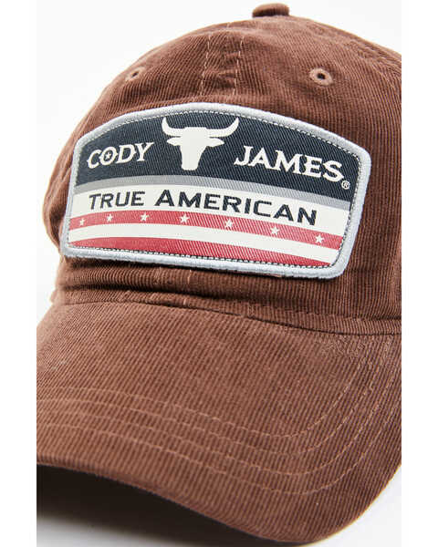 Image #2 - Cody James Men's Corduroy True American Logo Patch Ball Cap , Brown, hi-res