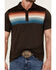 Image #3 - RANK 45® Men's Primetime Chest Stripe Button-Down Polo Shirt, Chocolate, hi-res