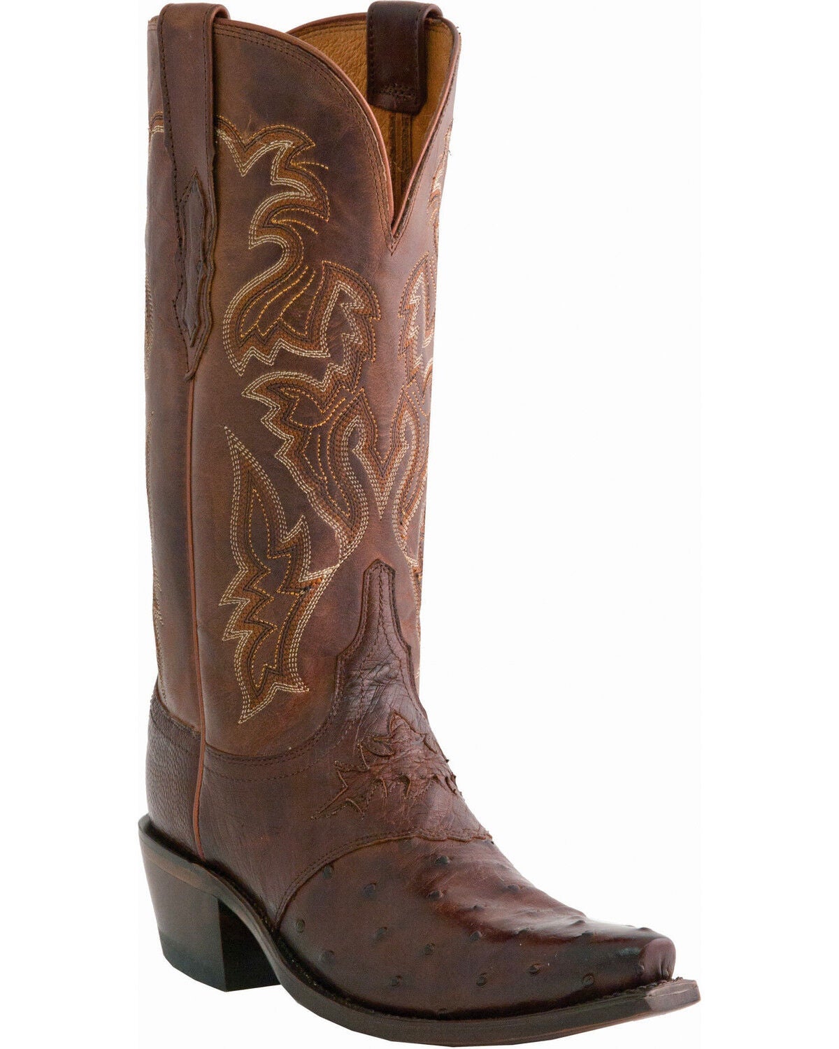 Lucchese Women's Handmade Augusta Full Quill Ostrich Western Boots - Snip Toe, Sienna, hi-res