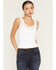 Image #1 - By Together Women's Seamless Lace Ribbed Tank, White, hi-res