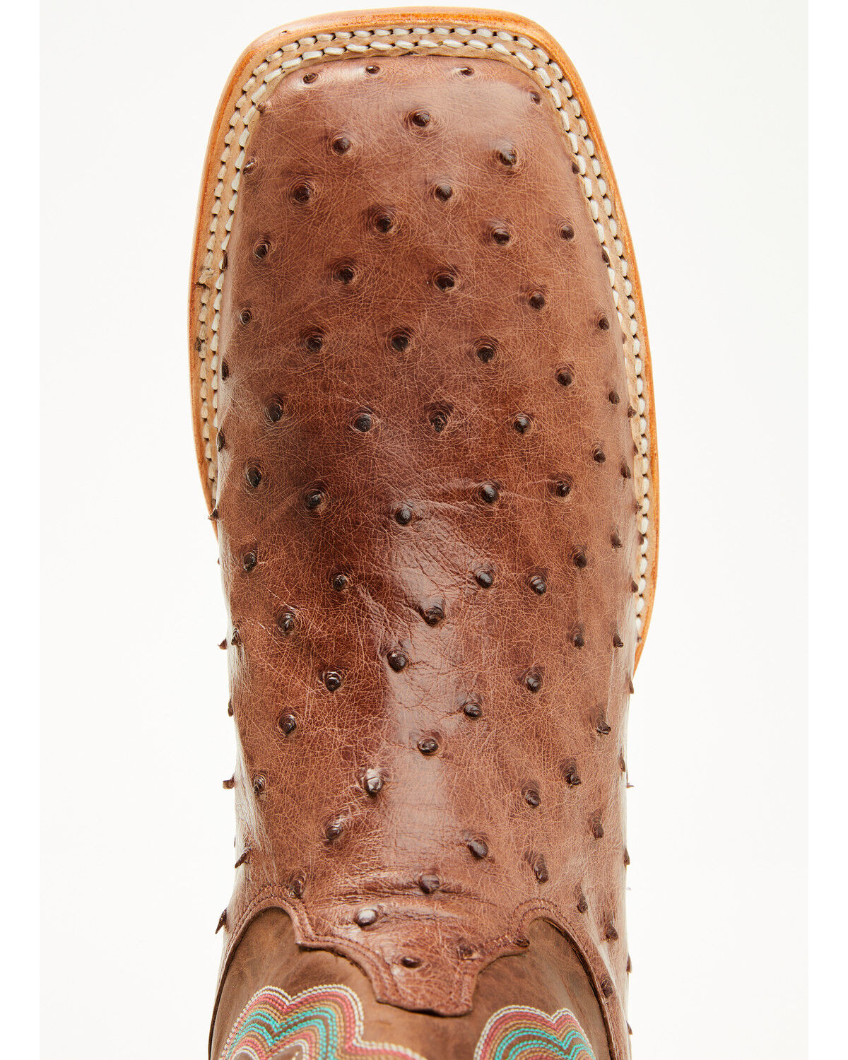 Image #6 - Justin Men's Chisolm Exotic Ostrich Western Boots - Broad Square Toe, Brown, hi-res