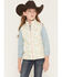 Image #1 - Ariat Girls' Bella Floral Print Reversible Vest, Multi, hi-res