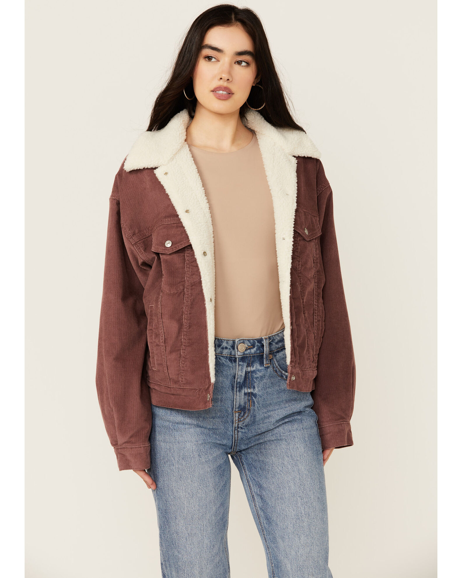 Sherpa lined corduroy jacket womens online