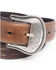 Image #4 - Cody James Men's Turquoise Stitched Longhorn Buckle Belt, Brown, hi-res