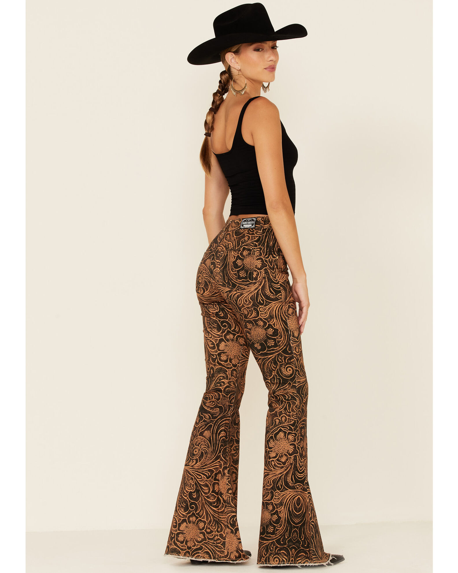 Image #4 - Ranch Dress'n Women's High Rise Floral Flare Jeans, , hi-res