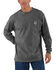 Carhartt Men's Loose Fit Heavyweight Long Sleeve Logo Pocket Work T-Shirt - Big & Tall, Medium Grey, hi-res
