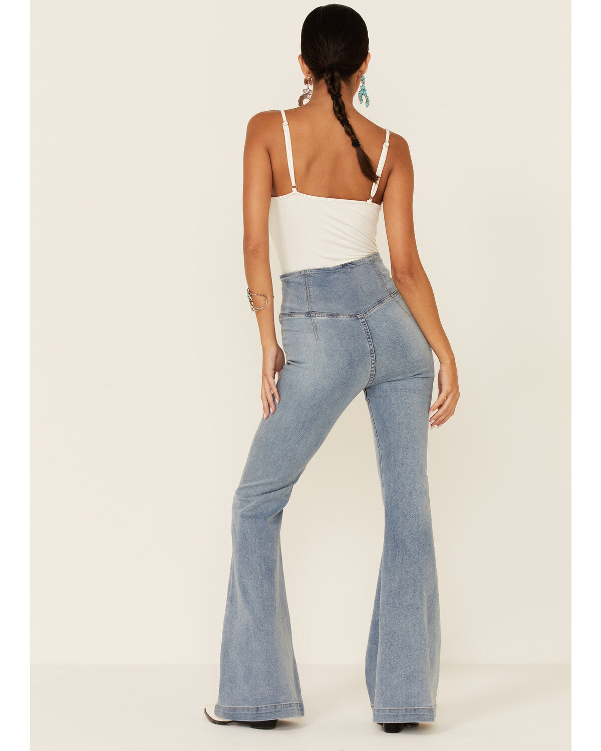 Image #4 - Free People Women's Venice Beach Flare Jeans, Blue, hi-res