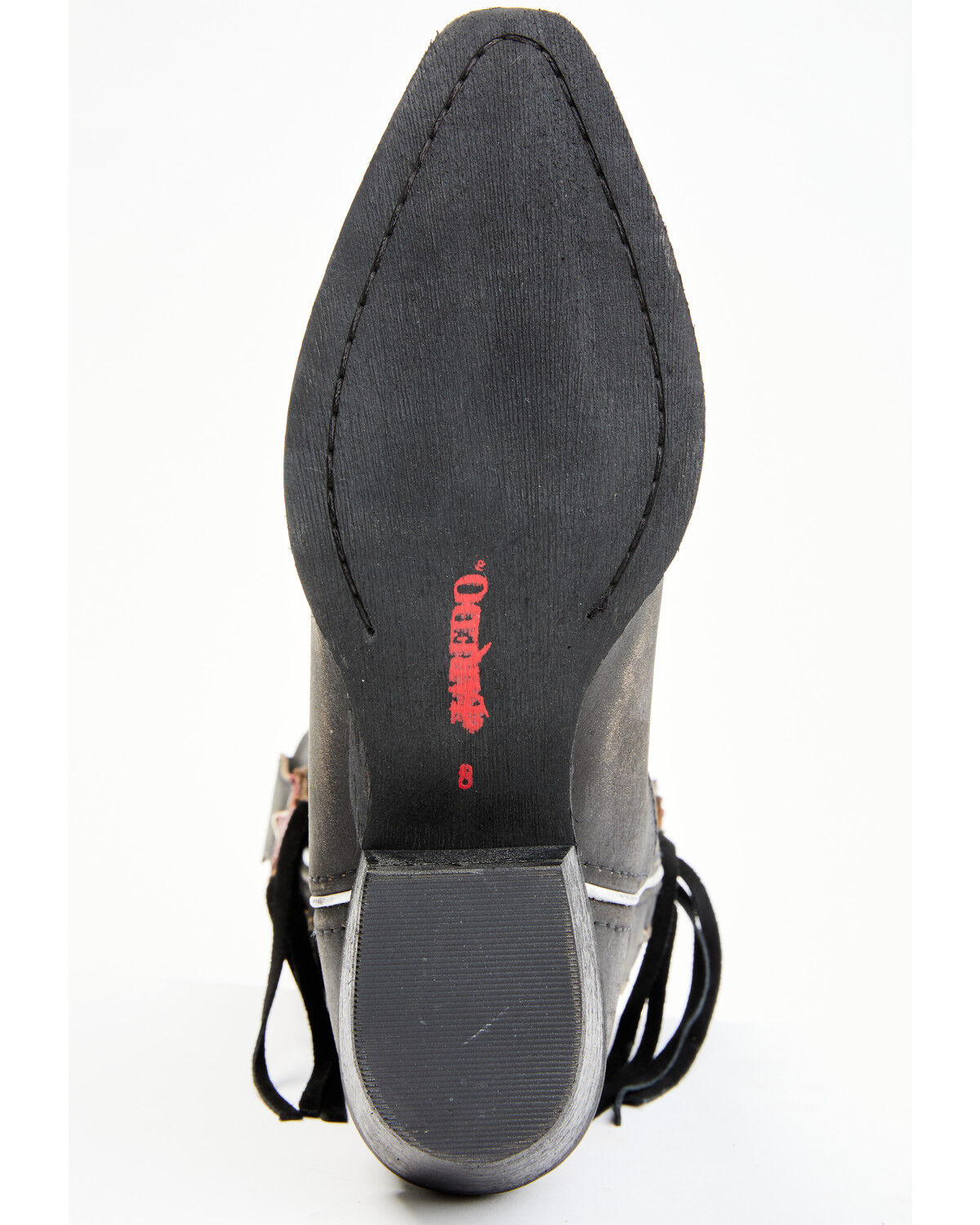 Image #7 - Laredo Women's Black Distressed Fringe Western Boots - Snip Toe, Black, hi-res