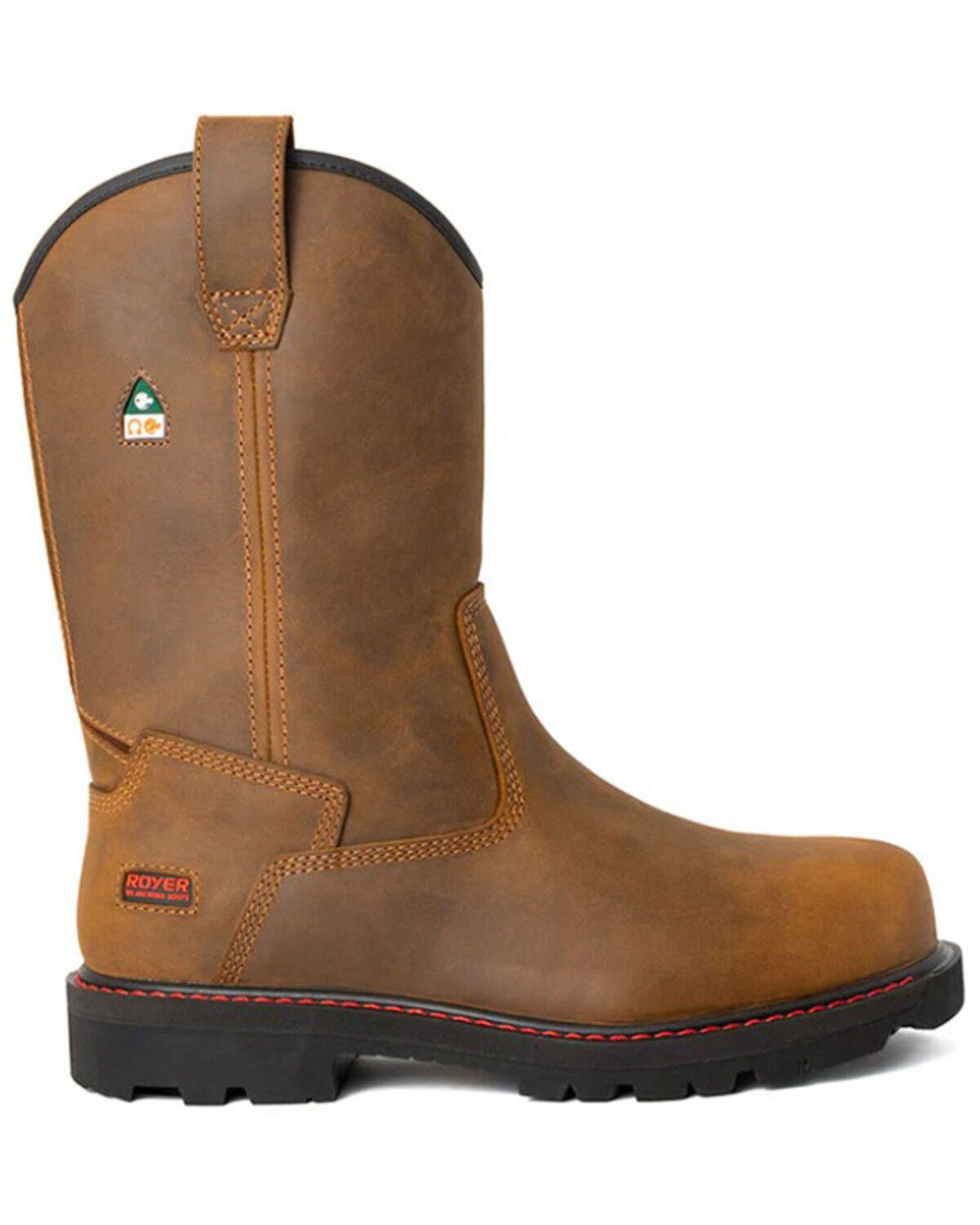Image #2 - Royer Men's 10" Wellington Work Boots - Composite Toe, Brown, hi-res