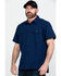 Image #1 - Hawx Men's Navy Solid Yarn Dye Two Pocket Short Sleeve Work Shirt - Tall, Navy, hi-res