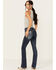 Image #1 - Grace in LA Women's Medium Wash Mid Rise Dream Catcher Pocket Bootcut Jeans , Medium Wash, hi-res