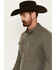 Image #2 - Wrangler Retro Men's Solid Premium Long Sleeve Button-Down Shirt, Grey, hi-res