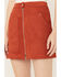 Image #2 - Paper Crane Women's Faux Suede Zipper Front Skirt, Rust Copper, hi-res