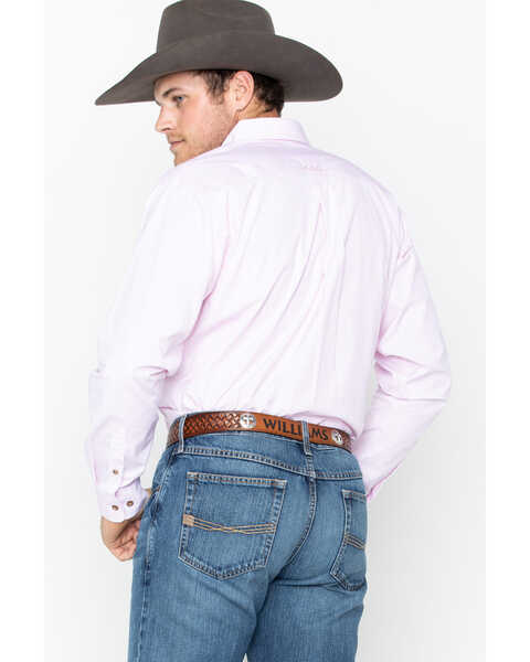 Image #2 - Ariat Men's Pink Dayne Mini Striped Long Sleeve Shirt - Big & Tall , Pink, hi-res
