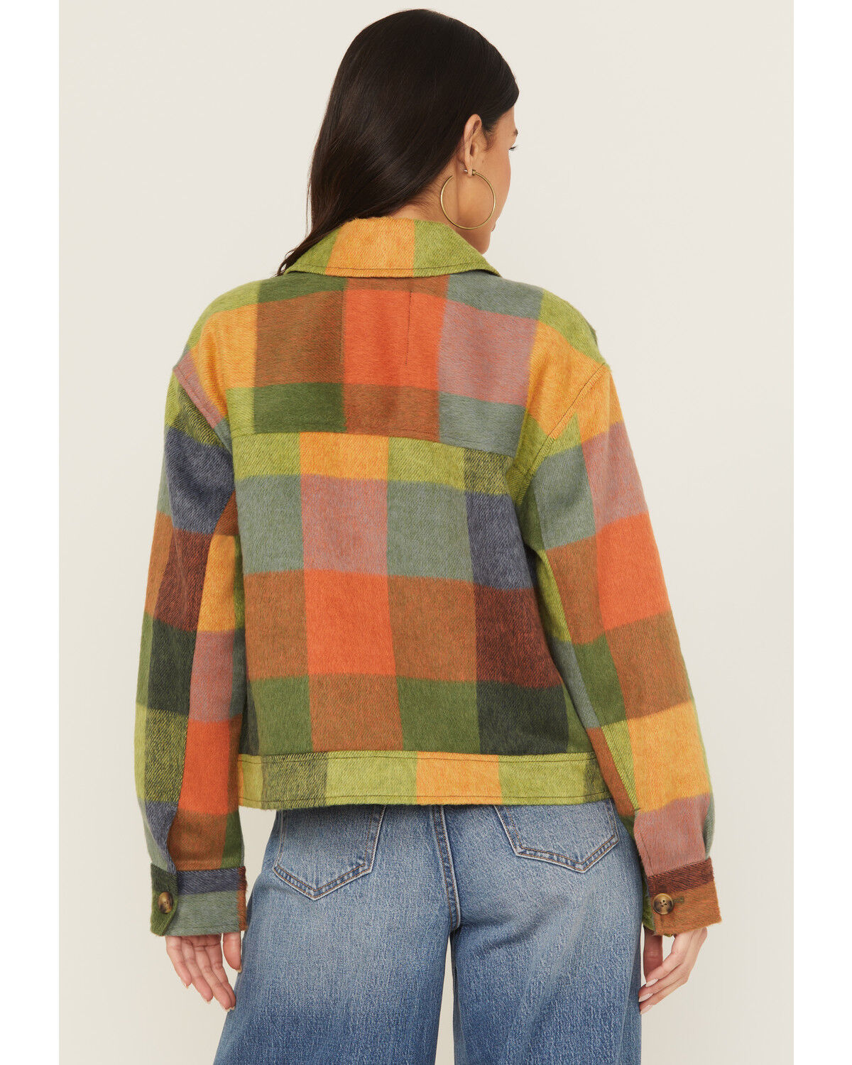 Image #4 - Cleo + Wolf Women's Buffalo Plaid Print Coat, Moss Green, hi-res