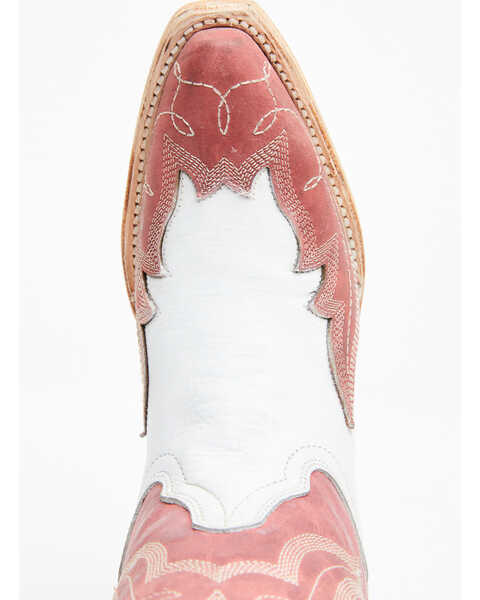 Image #6 - Corral Women's Wingtip Overlay Western Boots - Snip Toe , Pink, hi-res